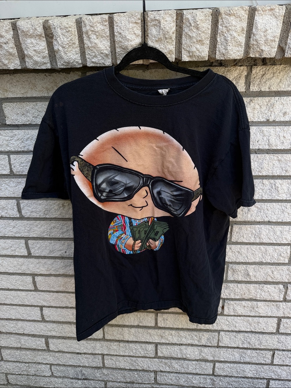 Jerzees Black Kids Short-Sleeve Tee with Sunglasses Character